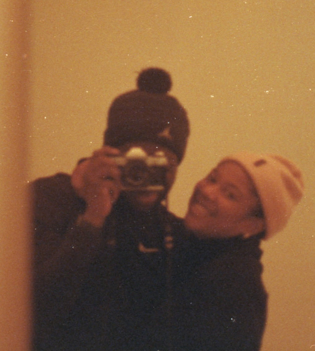 Mike and Lareece taking a mirror photo together
